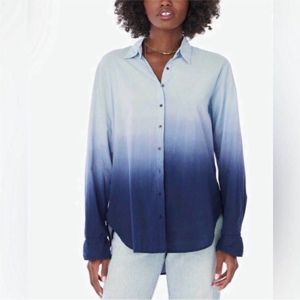 Xirena Beau Ombre Button Up Shirt in Dawn Blue